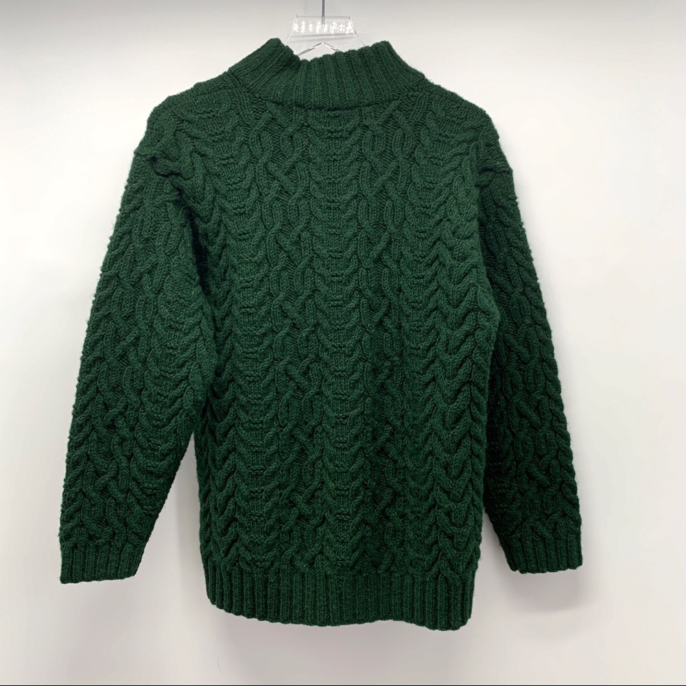 Exclusive Hand Knit Lauren Ralph Lauren 1/4 Zip Cable Knit Sweater Small - Picture 2 of 5